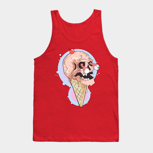 Skull Cherry Ice cream Tank Top by Mako Design 